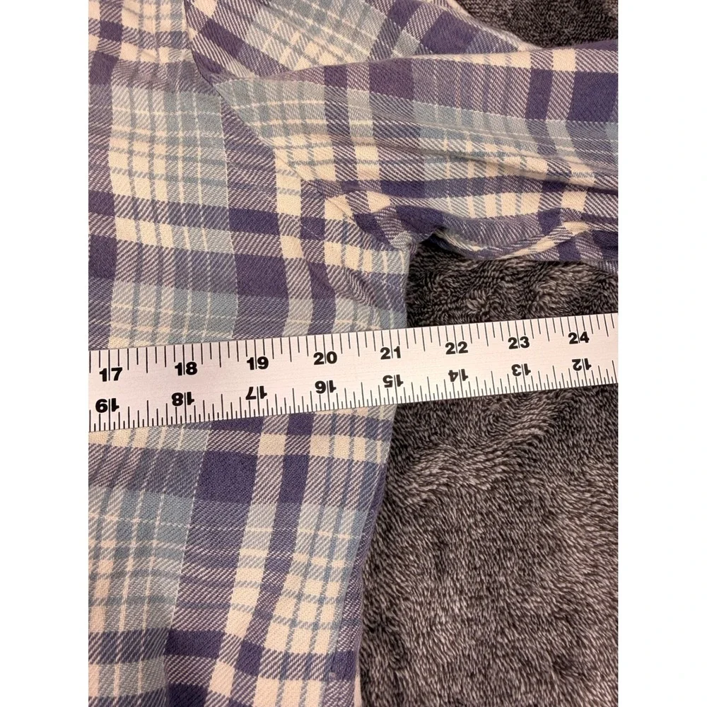 Polo Ralph Lauren Mens Classic Fit Blue White Plaid Cotton Button Down Flannel M